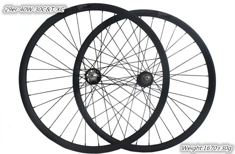 29er MTB Wheelset carbon tubeless kit mtb rear wheel bike 40mmx30mm rim Hookless bead cycling rim XC easy conquer rough terrain