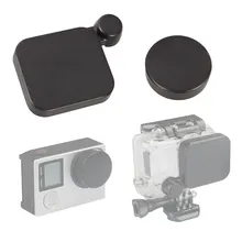 2 в 1 для GoPro аксессуары Защита объектива водостойкий Чехол Пластиковая крышка для Go Pro Hero 4 3+ черные аксессуары для камеры
