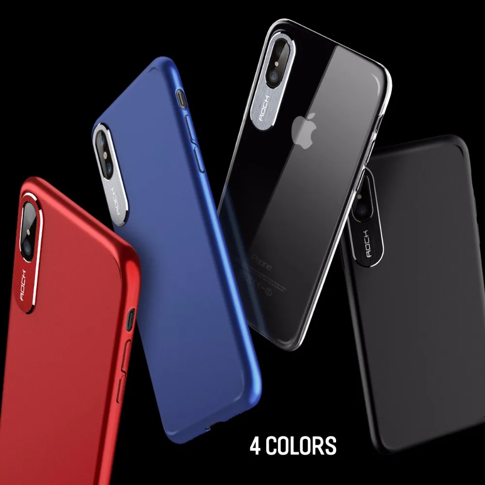 Funda trasera delgada ROCK para iPhone X Funda con pintura antigolpes para iphoneX 10 Capa Funda protectora