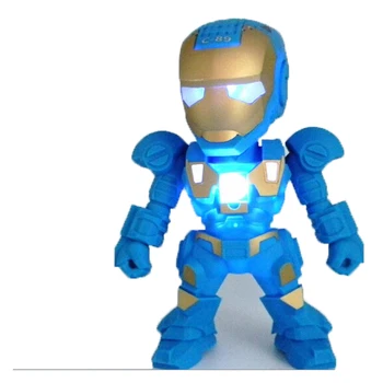 

Portable Mini Speaker Iron Man Bluetooth Wireless Speakers with LED Flashing Light Stereo Hifi Sound Box TF USB MP3 Player