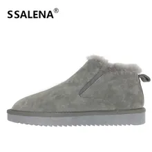 Men Slip On Skidproof Snow Boots Unisex Warm Plush Fur Wool Ankle Boots Winter Lovers Round Toe Soft Comfortable Shoes AA60848