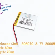306070 036070 3,7 V 2000MAH перезаряжаемый литий-полимерный аккумулятор для psp, PDA gps DVR электронная книга планшет PC power Bank Wexler Book E6005