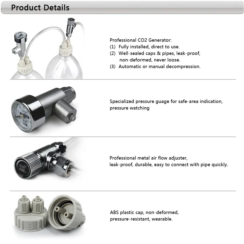 D301 живое растение для аквариума DIY CO2 генераторная система Комплект воздушного потока регулировка давления диффузор пробки проверка иглы клапан Guage