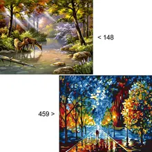 Влюбленных в улице/пятнистого оленя Rivulet без рамы ручная роспись по номерам картина маслом