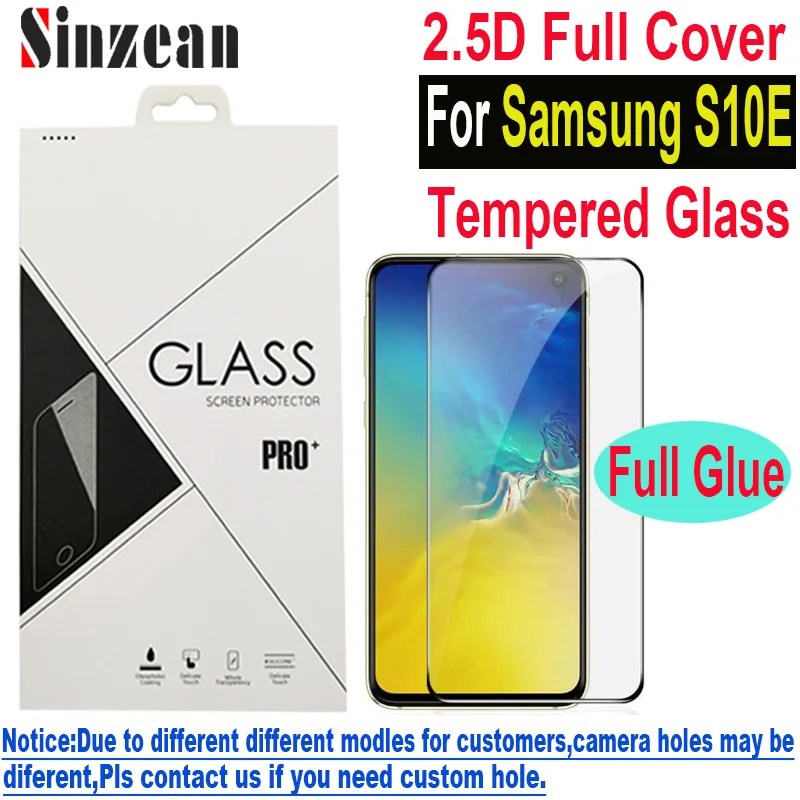 Sinzean 50 шт. для Samsung S10E полное покрытие закаленное стекло Galaxy S10 lite 2.5D полная клейкая