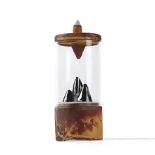 Керамическая курильница для благовоний, держатель для благовоний, стиль, домашний декор, стеклянная крышка, для помещений, ветрозащитная S