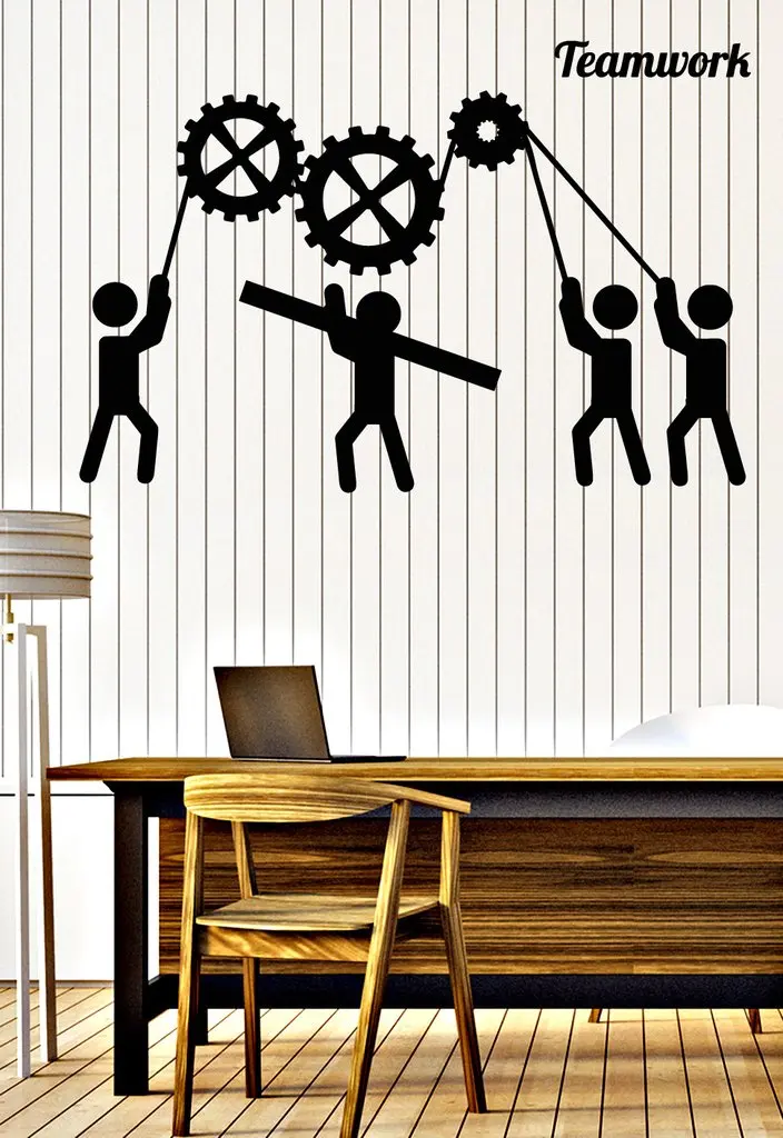Buy Teamwork Vinyl Wall Stickers For Office Removable