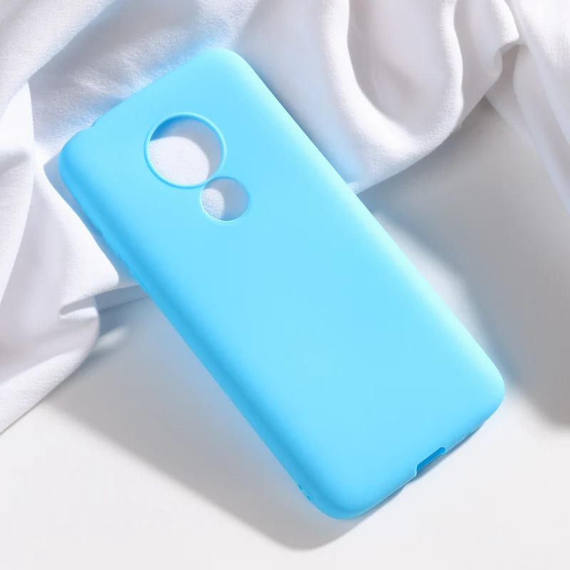 Чехлы для Motorola Moto G7 Plus, мягкие силиконовые чехлы карамельного цвета на заднюю панель телефона, бампер для Moto G7 power E5 Play Go, Чехлы, чехол - Цвет: SkyBlue