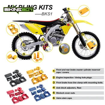

BIKINGBOY For Suzuki RMZ RM-Z 250 2007-2017 RMZ 450 RMZ450 2005-2017 MX Offroad Motocross Full Set Aluminum Alloy CNC Bling Kits
