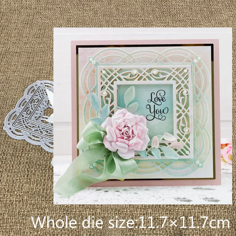New Design Craft Metal Cutting Dies cut die new Lace square frame Scrapbooking Album DIY Paper Card Craft Embossing Die Cuts