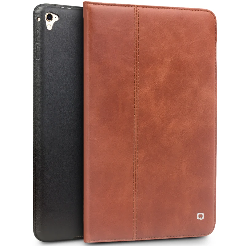 

QIALINO Luxury Genuine Leather Smart Tablet Case for iPad Pro 9.7 Flip Stents Dormancy Stand Ultrathin Bag Cover for iPad Air 2