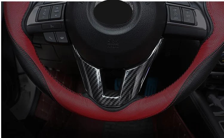 Для Mazda 3 Axela углеродное волокно рулевое колесо с блестками накладка наклейка украшение интерьера отделка Аксессуары