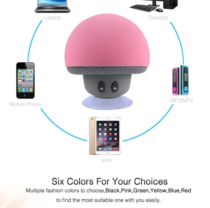 Mini Bluetooth Speaker Waterproof Mushroom Wireless Music HiFi Stereo Subwoofer Hands Free For USB For Phone Android IOS PC9
