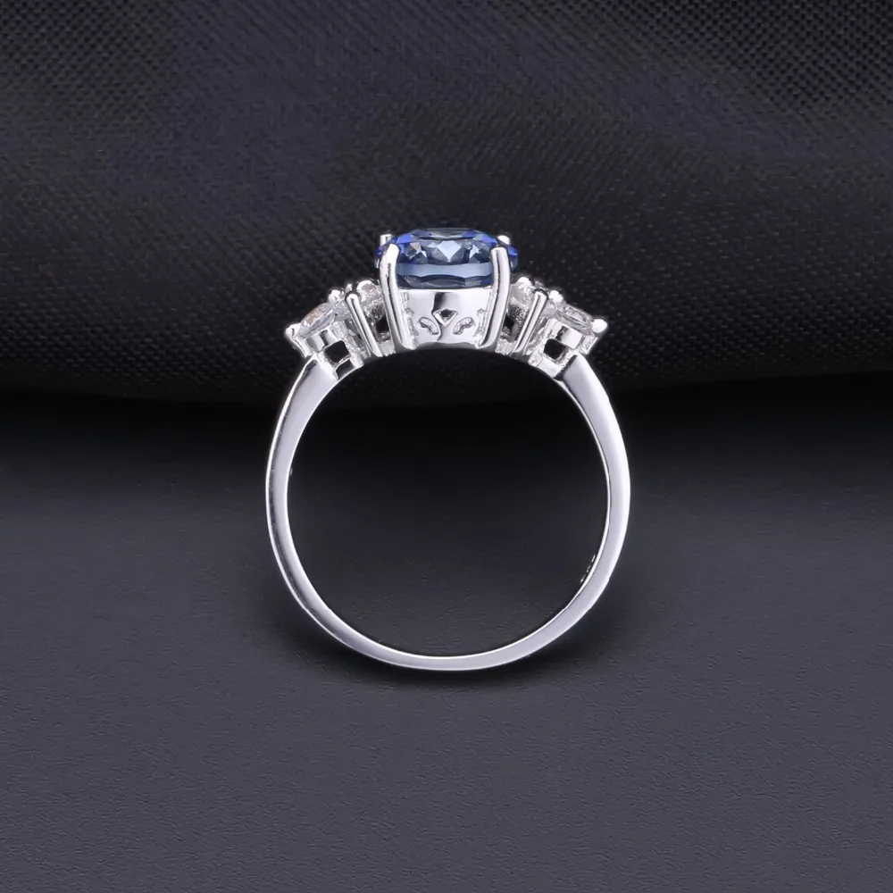 Gem's Ballet 7.1Ct натуральный иолит синий мистический кварцевый камень, ювелирный набор, твердый 925 пробы, серебряные серьги, набор колец для женщин