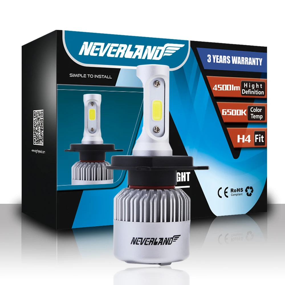 

NEVERLAND H4 LED Motorcycle Headlight Bulb 4500LM 36W Hi/Lo Conversion Kit 6500K Motor Bike Headlamp