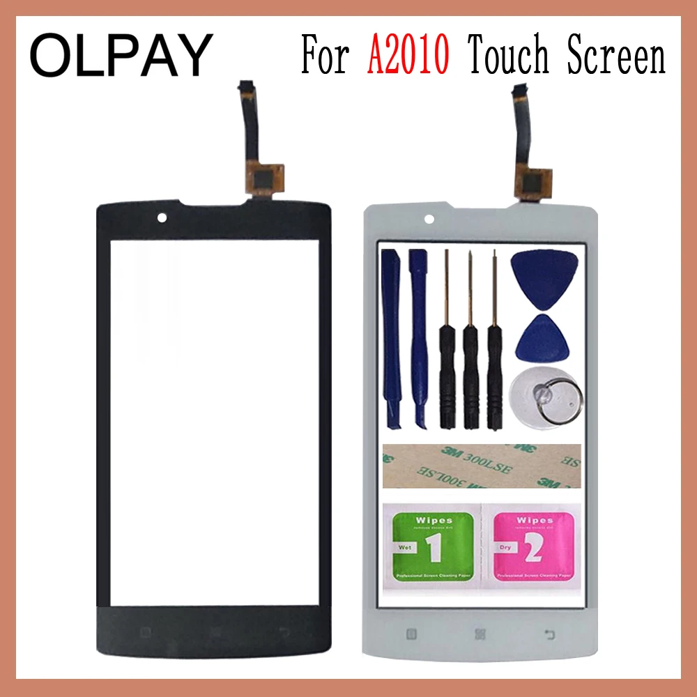 

OLPAY 4.5'' For Lenovo A2010 A 2010 Touch Screen Glass Digitizer Panel Lens Sensor Glass Free Adhesive And Wipes