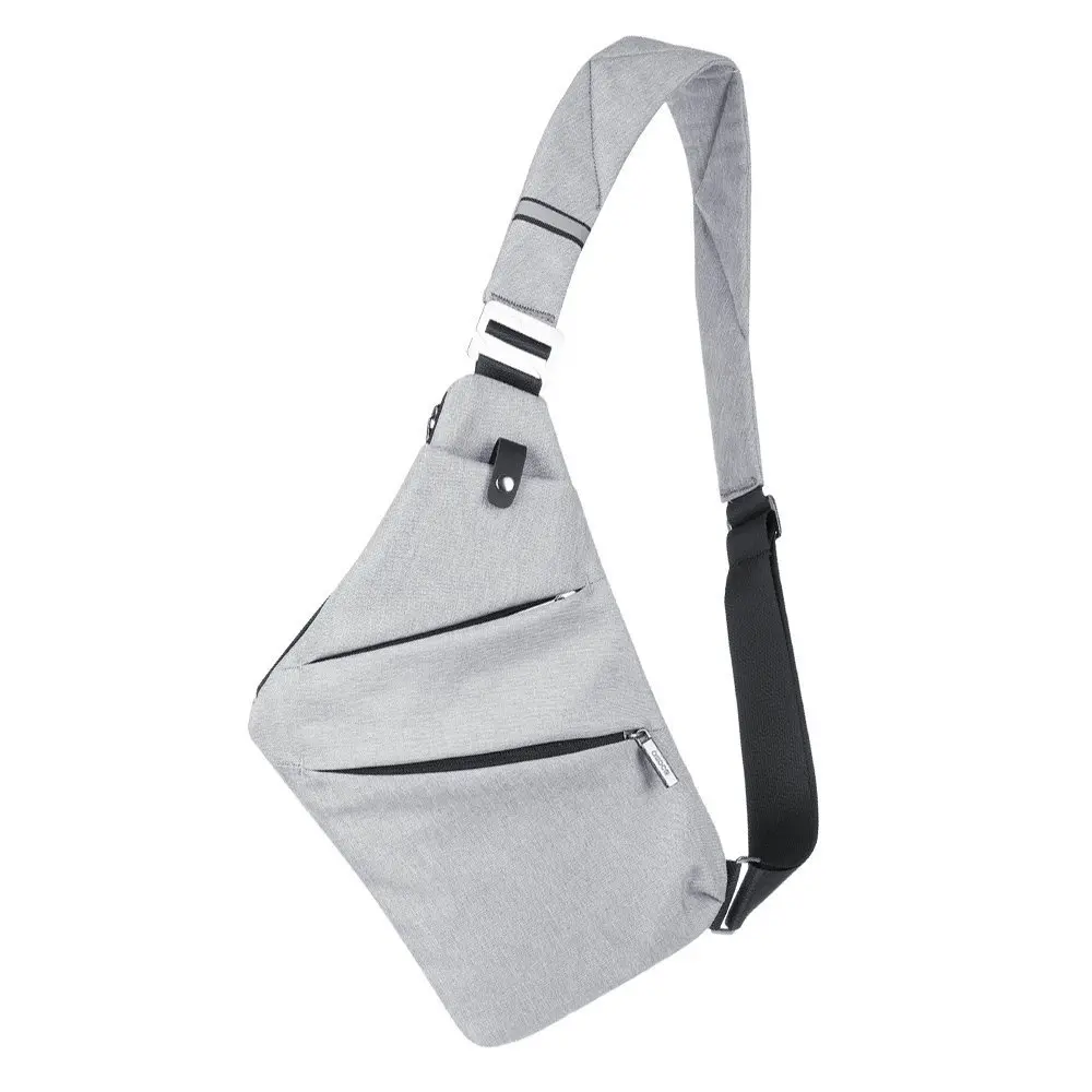Мужская нейлоновая сумка через плечо, мужская сумка fino, Мужская Скрытая тонкая сумка на ремне, повседневный нагрудный водонепроницаемый рюкзак для хранения, сумки для мужчин B13 - Цвет: Светло-серый