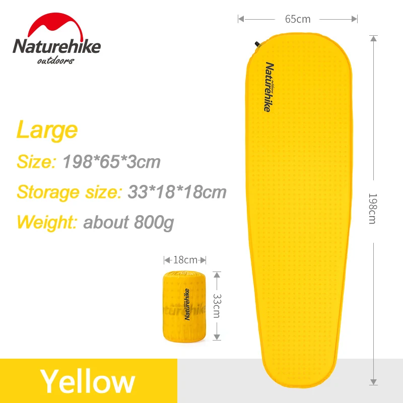 Naturehike складной коврик для кемпинга легкий воздушный матрас кемпинг кровать портативный Самонадувающийся матрас NH19Q034-D - Цвет: Yellow L