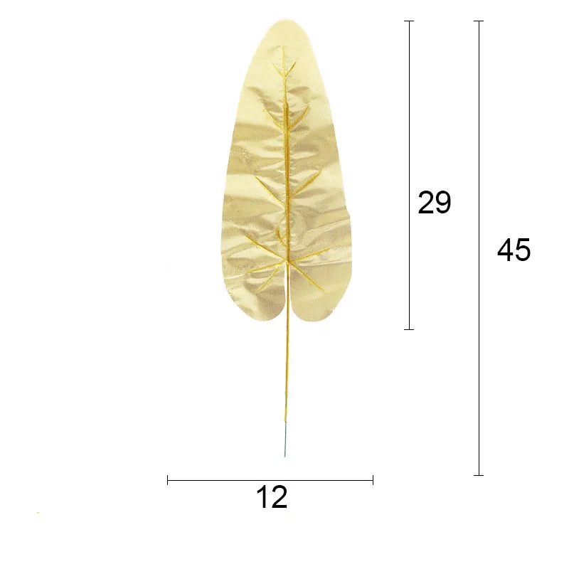 Gold Artificial Monstera Tropical Plam Tree Leaves Photography Background Fake Plants Wedding Birthday Party Home Decoration - Цвет: Gold Xiang Er Ye