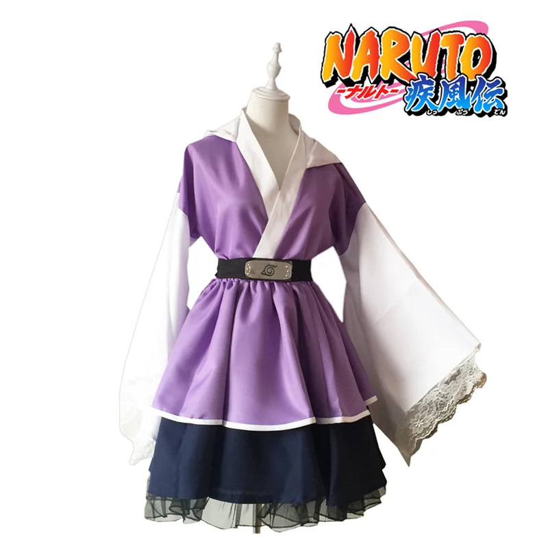 

Naruto Shippuden Hyuga Hinata Lolita Kimono Dress Anime Cosplay Costume