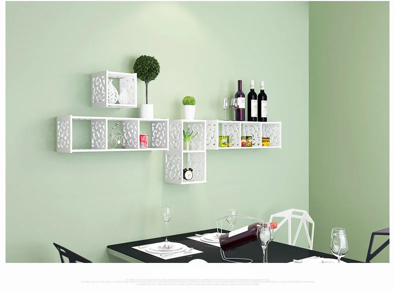 Floating Wood plastic Wall Shelves 7.8x7.8inch White Quare Wall Shelf