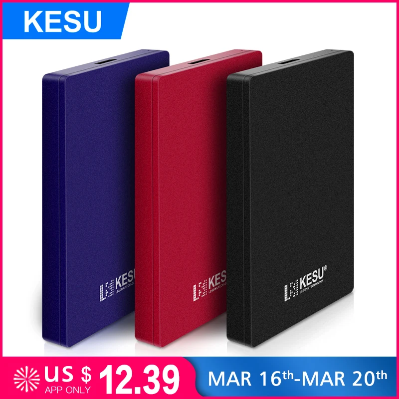 KESU 2.5 Portable External Hard Drive USB 3.0 120GB 160GB 250GB 320GB 500GB 2TB 1TB HDD External Hard Disk HD  for LaptopMac