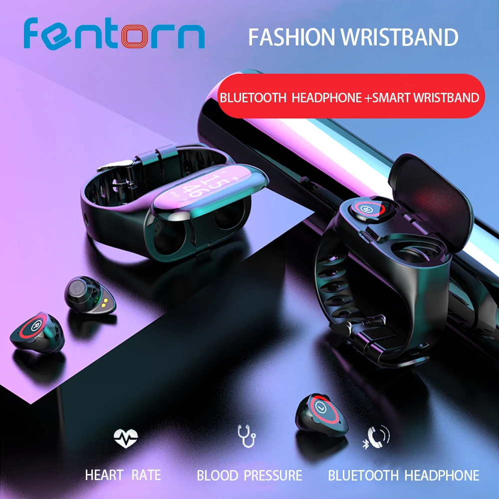 

Fentorn M1 Newest Heart Rate Monitor Women Smart Watch Men With Bluetooth Earphone Fitness Tracker Blood Pressure Smartwatch IOS