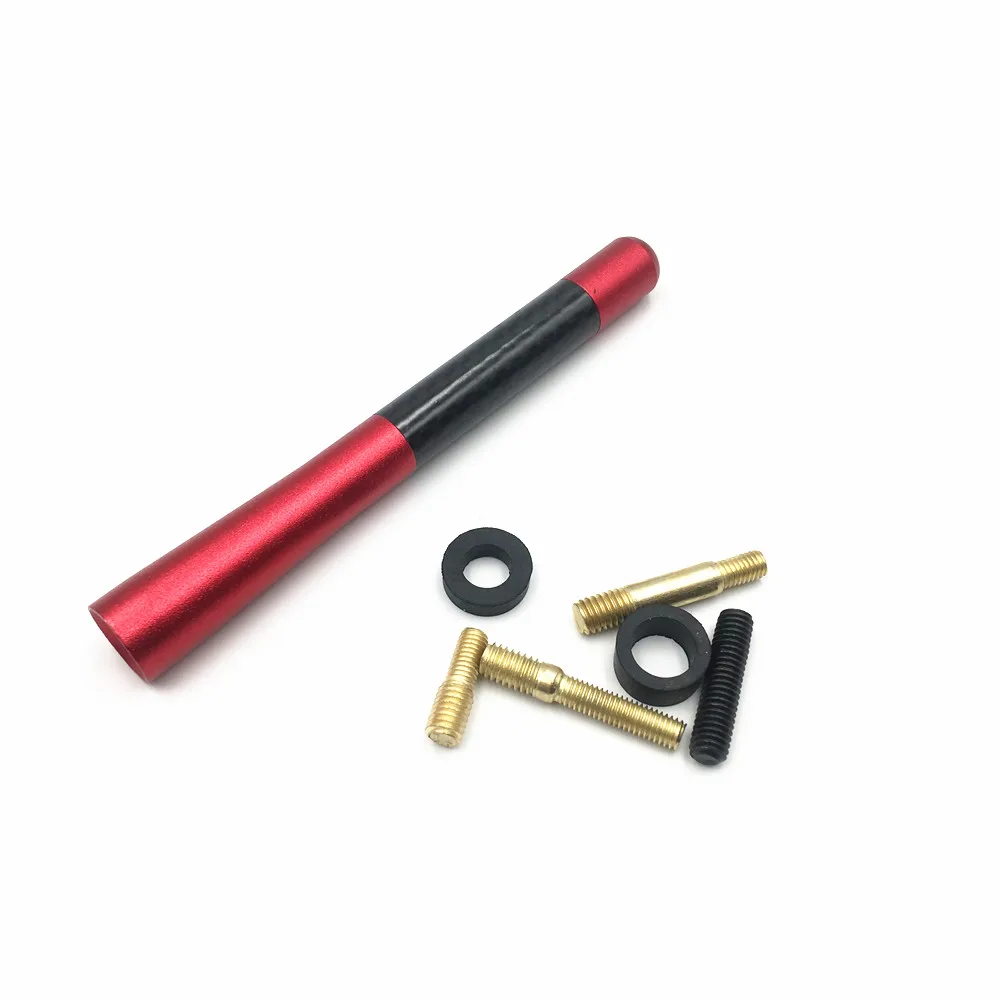 

XYIVYG Delicate Red Fiber Carbon Short Antenna Radio Car Aerial Antenna For renault duster megane 2 logan renault clio Koleos