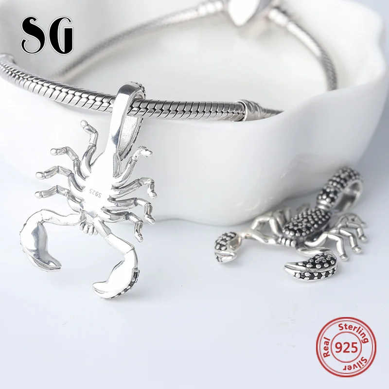 Black Scorpion Fit Pandora Pendant Thomas Style Rebel diy Jewelry For Men & Women Berloque Gift In 925 Sterling Silver for gifts|pandora pendant|fit