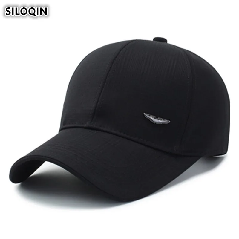 

SILOQIN Middle Old Aged Cotton Baseball Caps Adult Men's Simple Sports Cap Dad's Hat Adjustable Head Size Bone Duck Tongue Cap