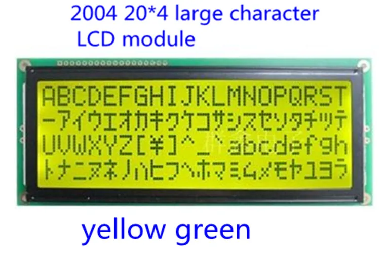 RHECCOW 2 шт. 5 в большой персонаж ЖК-модуль дисплей LCM 2004 20*4 204 146,0*55,0*13,5 желтый зеленый