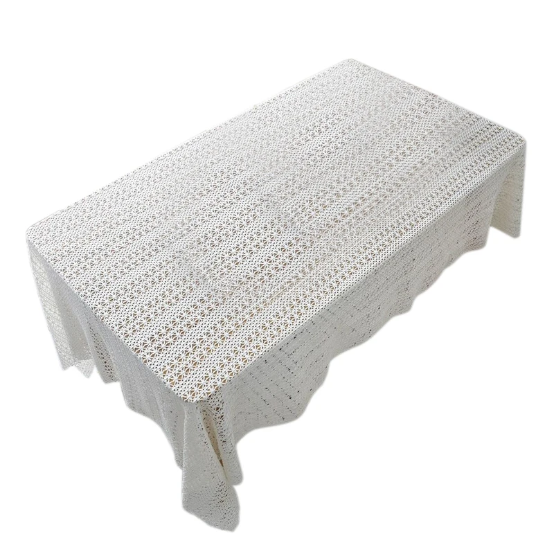 Белый скатерти для свадьбы прямоугольник крючком столы Обложка ручной работы полые ткачество скатерть дома декор в гостиную