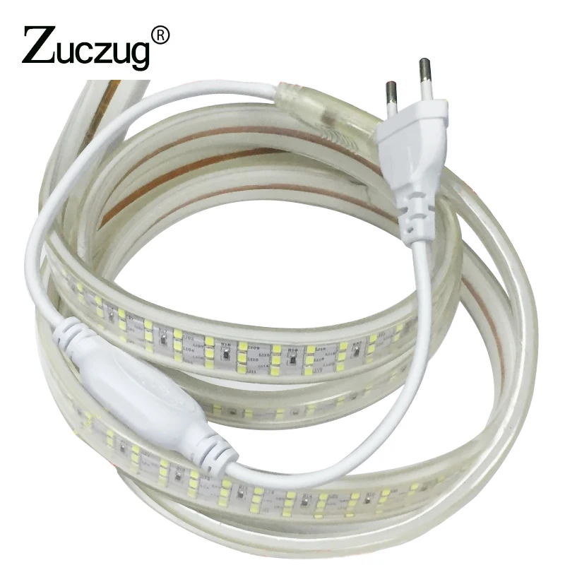 

220V LED Strip SMD 2835 276Leds/m Waterproof IP67 Three Row LED Strip 220VTape Rope Light Warm White Home Decoration LedStrip