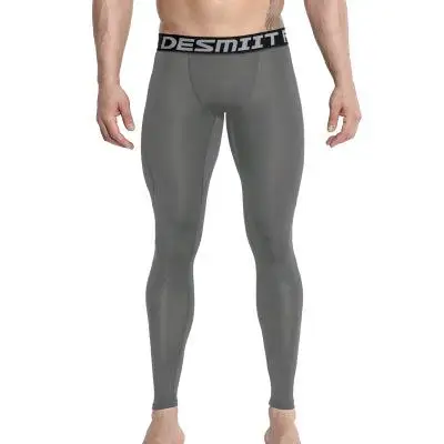 GANYANR, колготки для бега, мужские, для баскетбола, фитнеса, компрессионные штаны, для спортзала, леггинсы, для бодибилдинга, зимние, длинные, обтягивающие, спортивные, для пробежек - Цвет: Gray