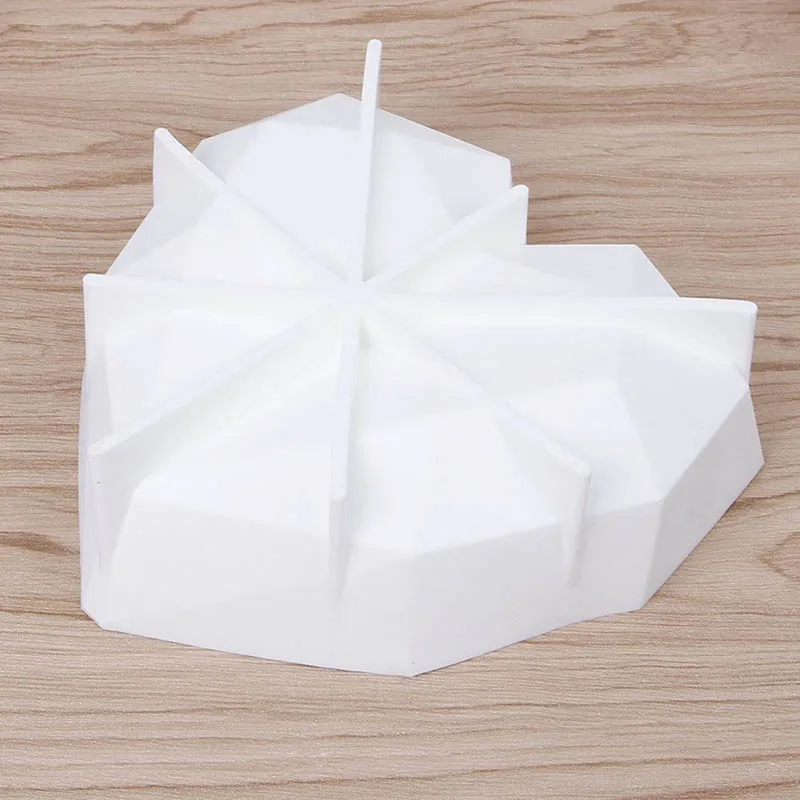 3D Алмазный торт в виде сердечка силиконовые формы для выпечки Форма для шоколада мусс французский десерт инструмент для украшения торта антипригарный противень