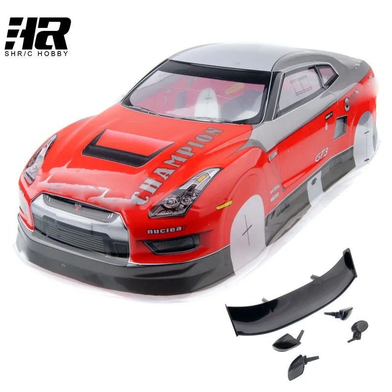 

RC car 1:10 HSP 94123 94122 car shell PVC width 190 mm wheelbase 260 mm color balck red and blue big wheel cross-country model