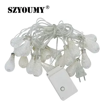 

SZYOUMY 10 Sets New Design 3.5M 20 leds Rain Drops LED Fairy String Light Home Decorative Wedding Garland Lamp