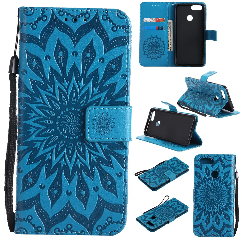Для Huawei Honor 4C 5A 5C 6 6C 6X 7i 7x8 чехол 3D подсолнечника Дизайн Стенд Бумажник кожаный