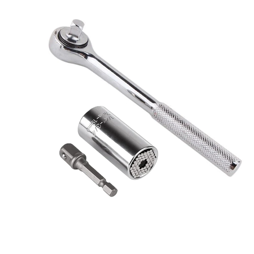 

Torque Wrench Head Set 7-19mm Universal Socket Sleeve Power Drill Ratchet Bushing Spanner Key Magic Multi Hand Tools