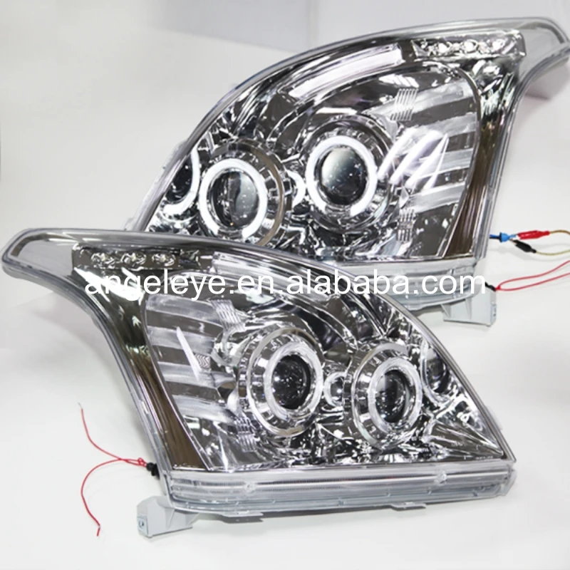 

2003-2009 year For TOYOTA for FJ120 LC120 Prado 2700/4000 LED headlights Back Light Chrome Housing