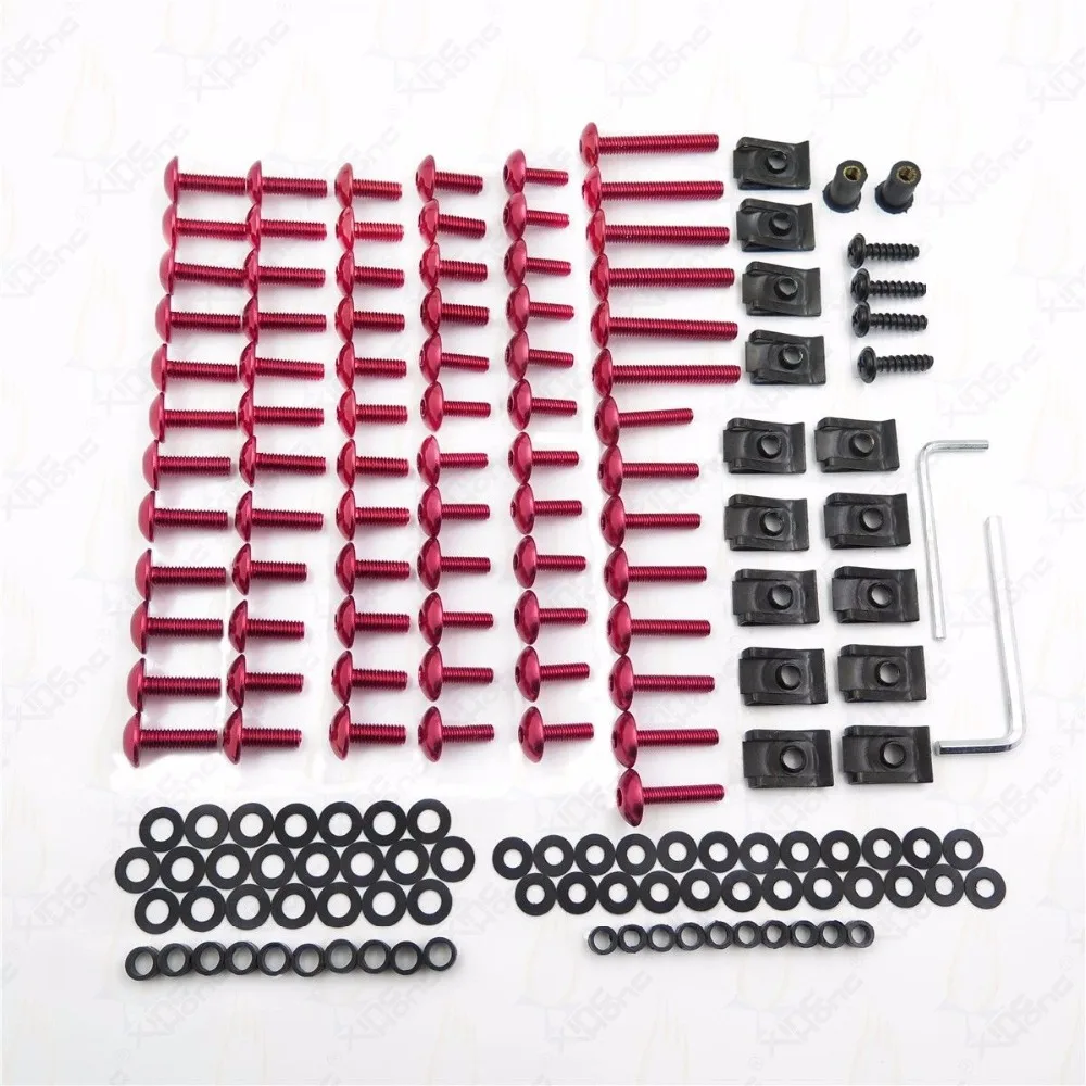 Universal Motorcycle Sportbike Fairing Bolts Kit Fastener Clips Truss