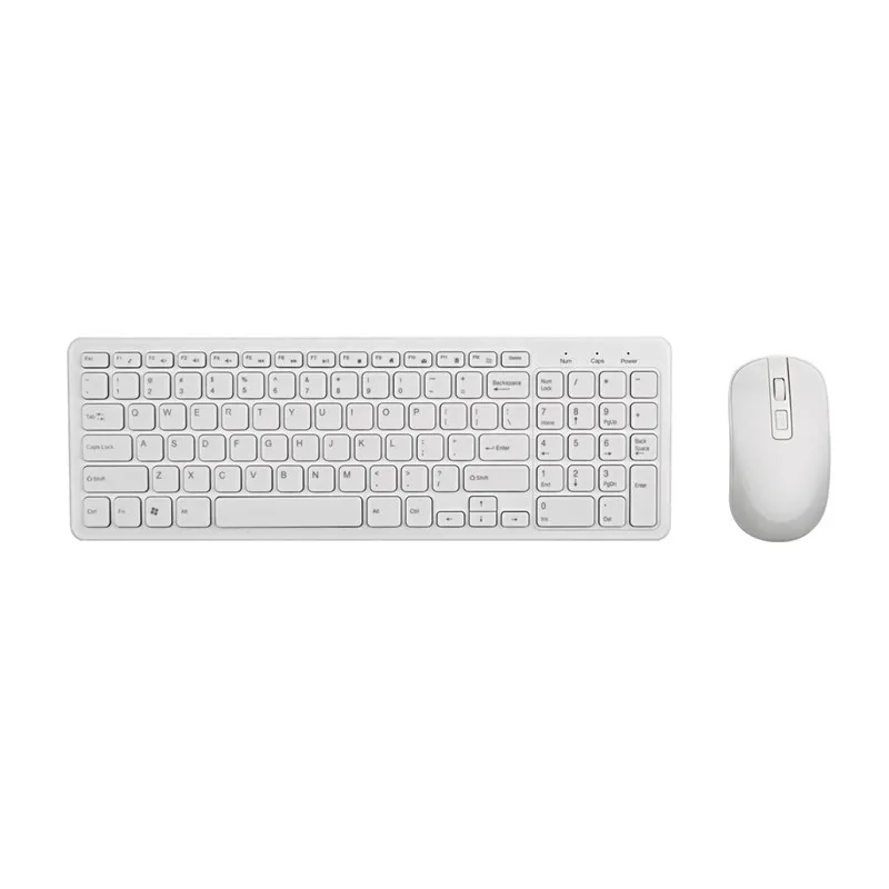 White 2,4 г, оптическая беспроводная клавиатура, мышь, комплект, беспроводная мышь, Usb приемник, комбо для Macbook, ПК, ноутбука, портативная, ультра тонкая, офисная, Su - Цвет: White