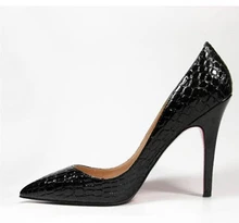 2016 marke Designer Sexy Pumpt Echtes Leder High Heels Schuh Krokodilkorn Spitz Sandalen Partei Braut Schuhe Schwarze Pumps
