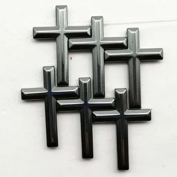 

(5 pieces/lot) Wholesale Natural Carved Hematite Cross Pendant Bead 42x30x6mm Free Shipping Fashion Jewelry