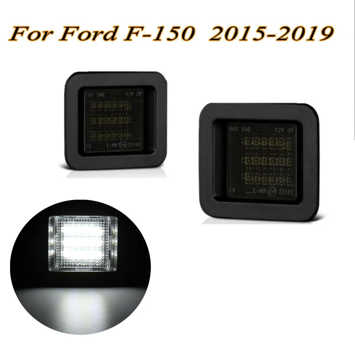 

2x Smoked Error Free Led Number Plate Bulbs White Led License Plate Light for Ford F150/F-150 Raptor Licence Plate Light 2015-up