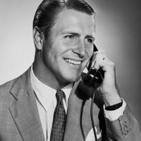 Close-up of businessman talking on the telephone Poster Print (24 x 36)