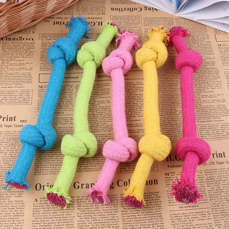 Wholesale pet dog toys colorful cute dog rope toys16cm 23cm braided chew toy candy cotton rope pet toy for dog training products