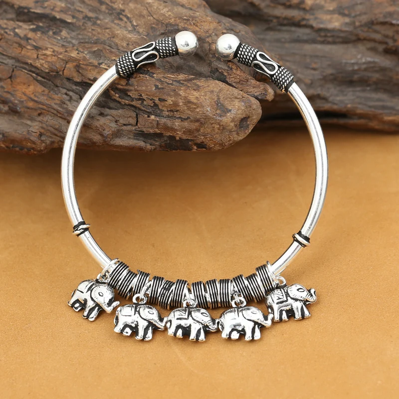 

Handmade Nepalese Sterling Silver Women Bangle Tibetan 925 Silver Bangle Bohimia Lady's Bangle