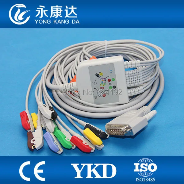 Цельный Эдан 10 ЭКГ/ЭКГ кабель iec/Grabber leadwires FDA/CE Новый, медицинские принадлежности, бесплатная доставка