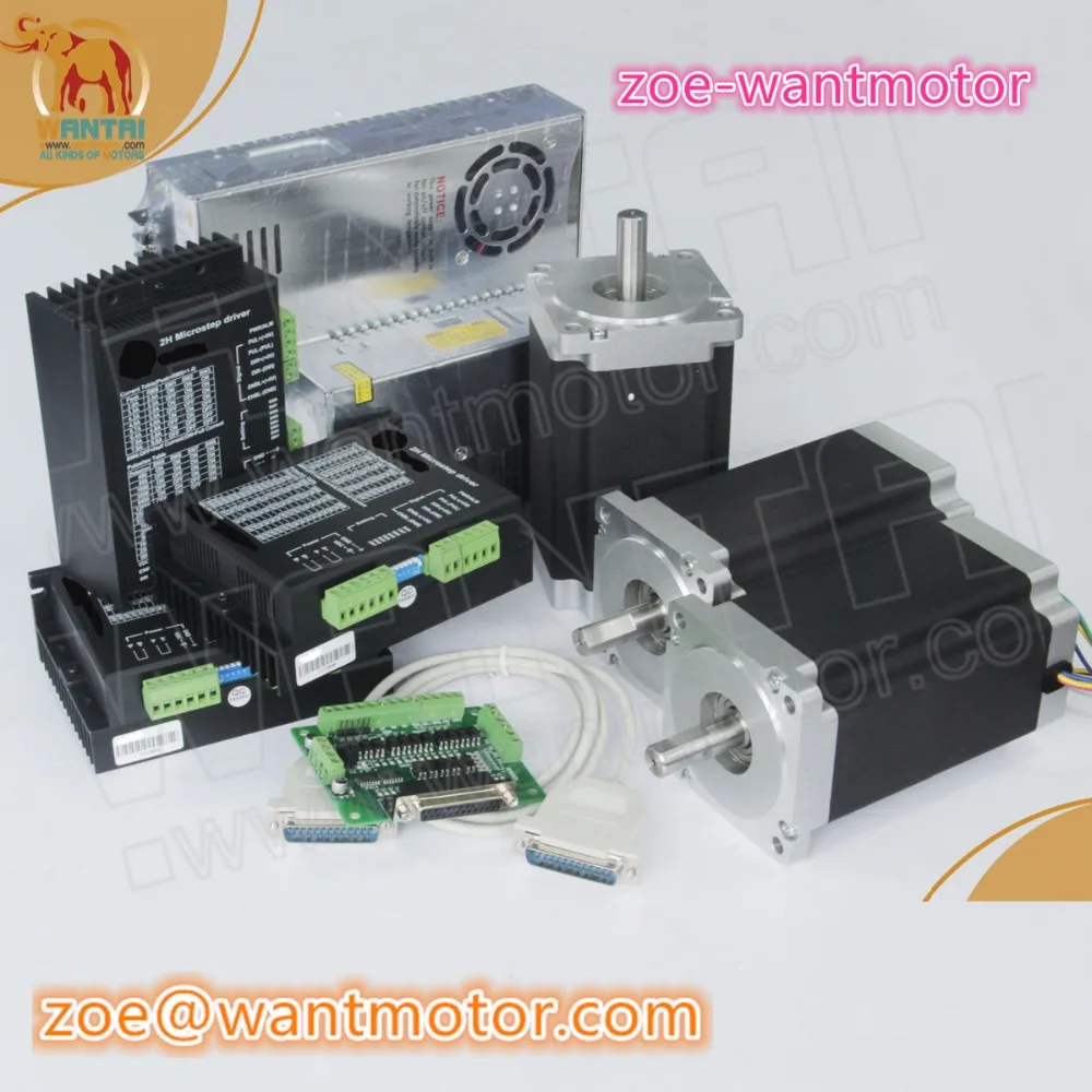 ЕС бесплатно! CNC Wantai 3 оси Nema 34 шаговый двигатель 85BYGH450D-008 5.6A 1090oz& Driver DQ860MA 80V 7.8A 256Micro rohs ce iso